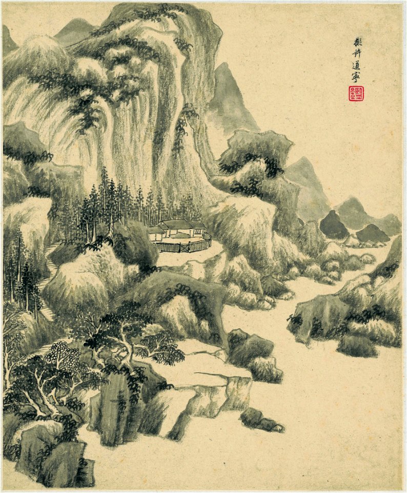 清 王鑑 仿古山水八開 04