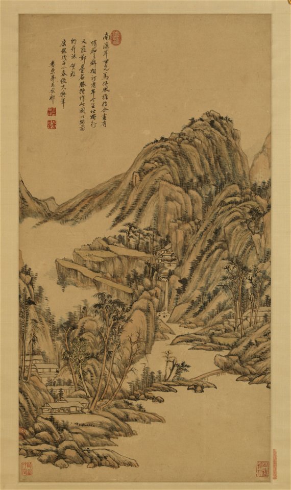 清 王原祁 仿大痴山水圖軸