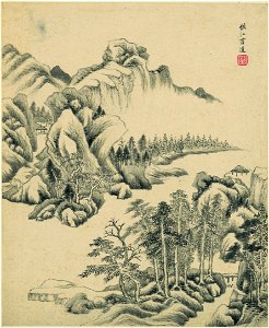 清 王鑑 仿古山水八開 02