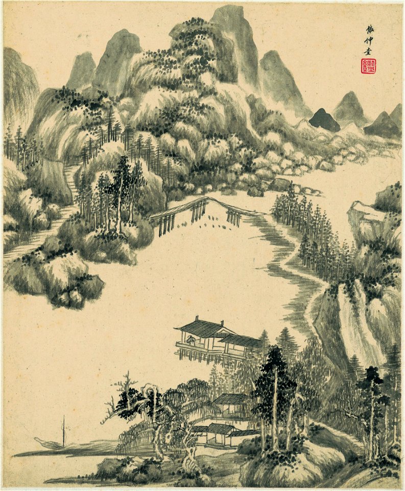 清 王鑑 仿古山水八開 07