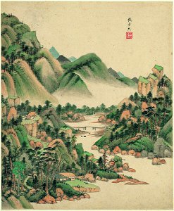 清 王鑑 仿古山水八開 01