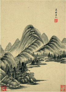 清 王鑑 仿古山水二冊二十開 14