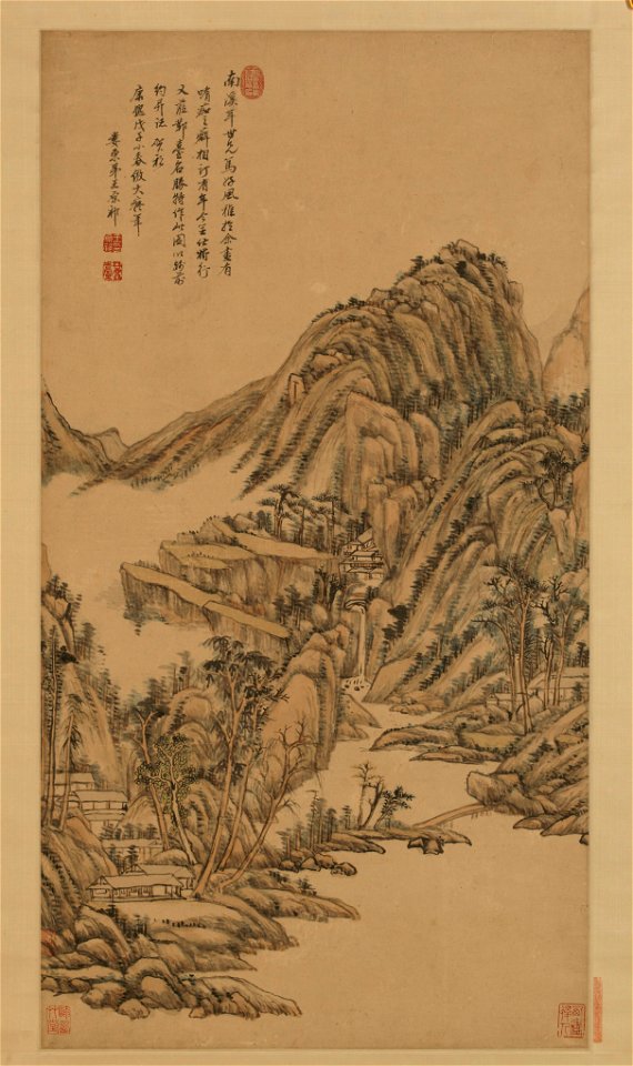 清 王原祁 仿大痴山水圖軸