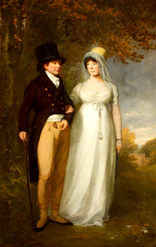 Thomas Phillips (1770-1845) - William Blathwayt IV (1751–1806), and His Wife, Frances Scott (d.1844), out Walking - 453816 - National Trust