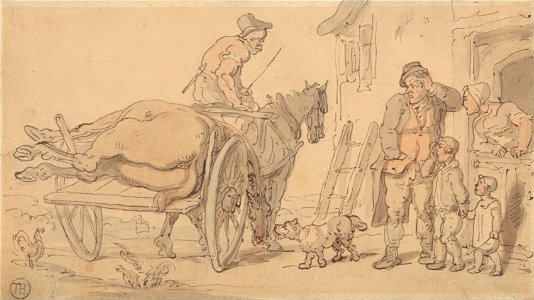 Thomas Rowlandson - A Dead Horse on a Knacker's Cart - Google Art Project