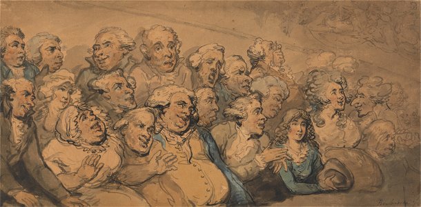 Thomas Rowlandson - An Audience at Drury Lane Theatre - Google Art Project. Free illustration for personal and commercial use.