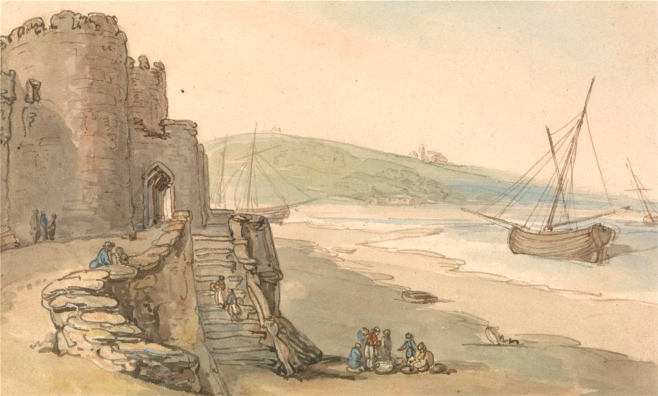 Thomas Rowlandson - Caernarvon Castle, Entrance to a Tower - Google Art Project