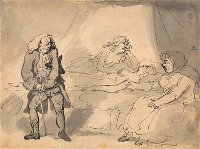 Thomas Rowlandson - A Death-Bed Scene - Google Art Project. Free illustration for personal and commercial use.