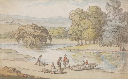 Thomas Rowlandson - Figures by a Ferry - Google Art Project
