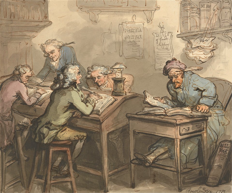 Thomas Rowlandson - A Merchant's Office - Google Art Project