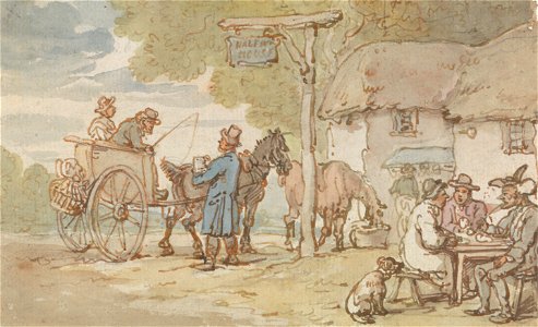 Thomas Rowlandson - Dr Syntax outside the Halfway House - Google Art Project