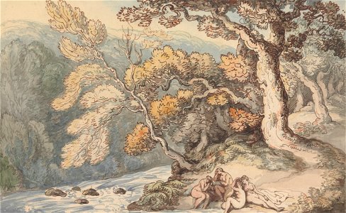 Thomas Rowlandson - Bathers in a Landscape - Google Art Project. Free illustration for personal and commercial use.