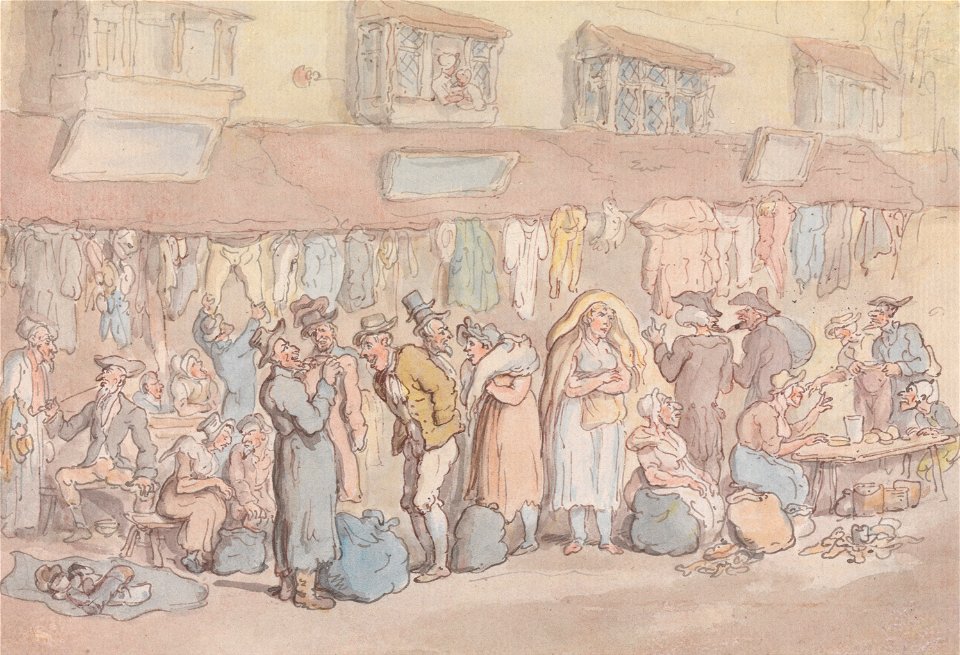 Thomas Rowlandson - Rag Fair or Rosemary Lane - Google Art Project