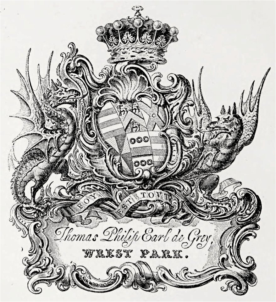 Thomas Philip de Grey, 2nd Earl de Grey bookplate
