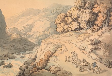 Thomas Rowlandson - Falls on the River Conwy, North Wales - Google Art Project