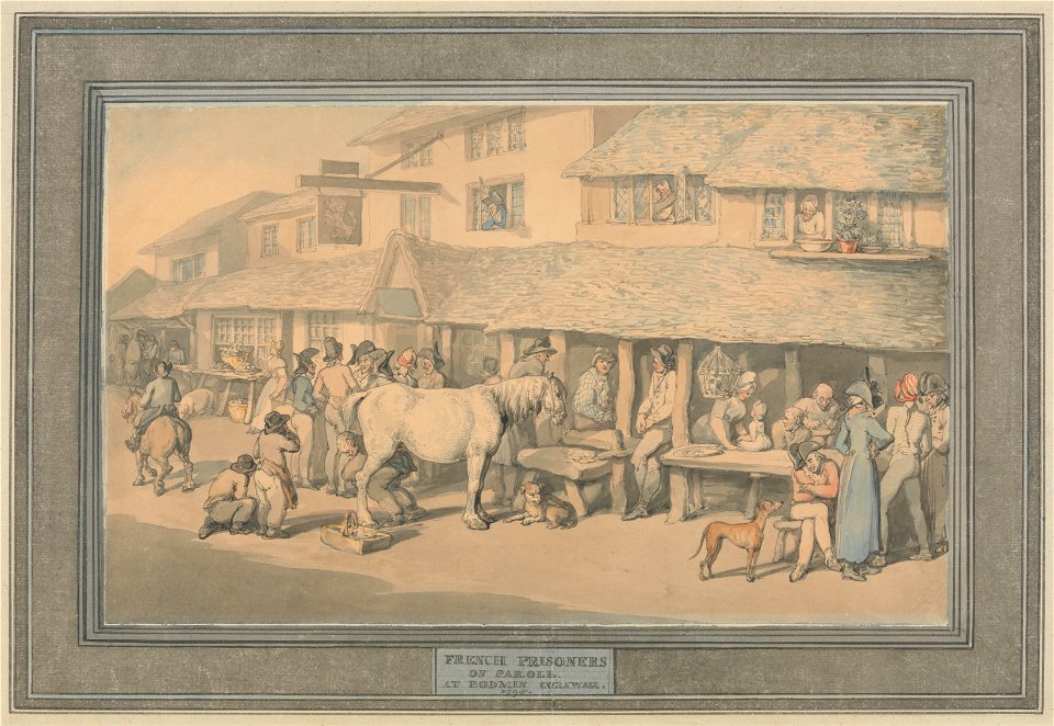 Thomas Rowlandson - Bodmin Cornwall- French Prisoners on Parole - Google Art Project
