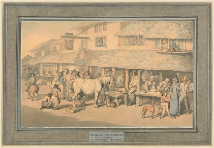 Thomas Rowlandson - Bodmin Cornwall- French Prisoners on Parole - Google Art Project