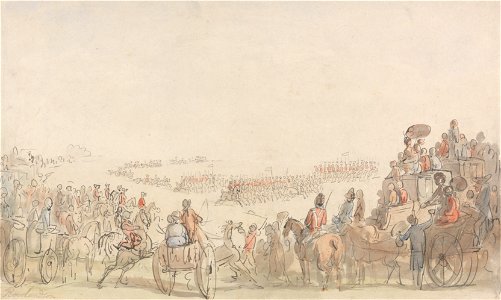 Thomas Rowlandson - Review of Light Horse Volunteers on Wimbledon Common - Google Art Project