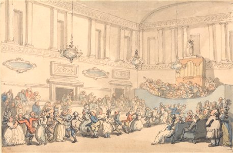 Thomas Rowlandson - Comforts of Bath- The Ball - Google Art Project. Free illustration for personal and commercial use.