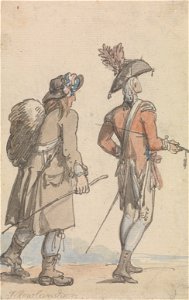 Thomas Rowlandson - An Officer and his Servant - Google Art Project. Free illustration for personal and commercial use.