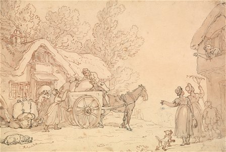 Thomas Rowlandson - Loading Sacks into a Cart - Google Art Project