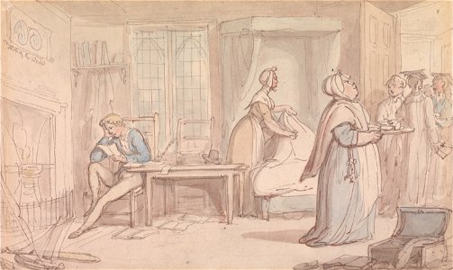 Thomas Rowlandson - The Undergraduate's Room - Google Art Project. Free illustration for personal and commercial use.
