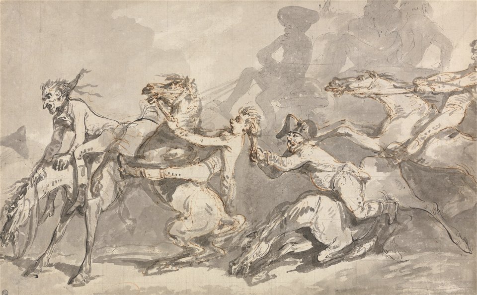 Thomas Rowlandson - Horsemen Colliding - Google Art Project