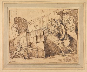 Thomas Rowlandson - Lord Harrington Leaving Mother Matthew's - Google Art Project