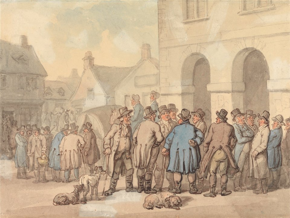 Thomas Rowlandson - The Market Place, Brackley, Northamptonshire - Google Art Project