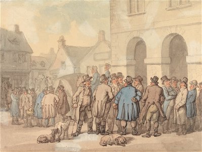 Thomas Rowlandson - The Market Place, Brackley, Northamptonshire - Google Art Project