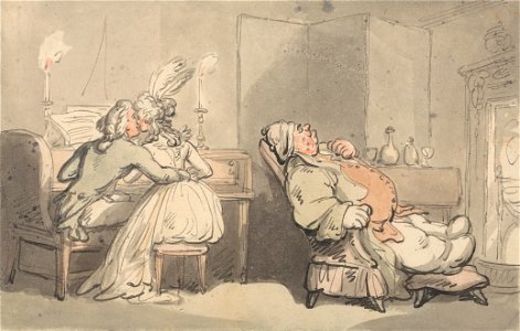 Thomas Rowlandson - Comforts of Bath- The Music Master - Google Art Project. Free illustration for personal and commercial use.