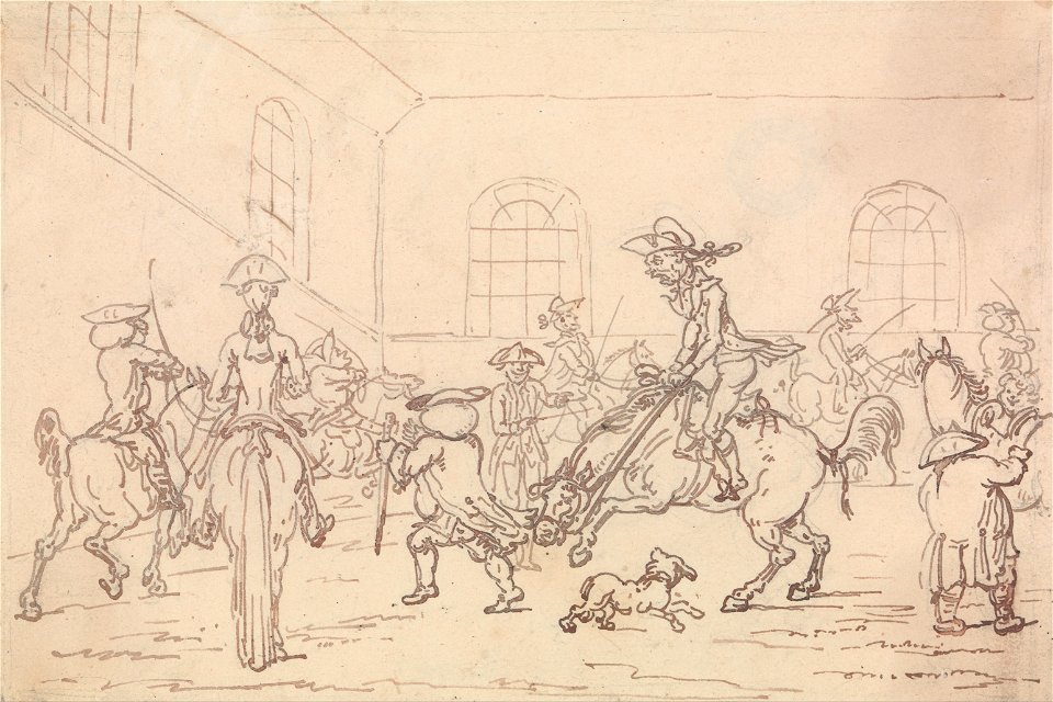 Thomas Rowlandson - The Riding School - Google Art Project