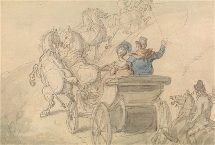 Thomas Rowlandson - A Phaeton and Six - Google Art Project. Free illustration for personal and commercial use.