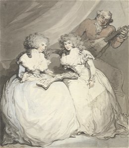 Thomas Rowlandson, Portrait of the Spencer Sisters (c. 1782)
