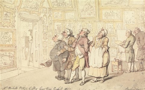 Thomas Rowlandson - Mr. Michell's Picture Gallery, Grove House, Enfield 1817 - Google Art Project