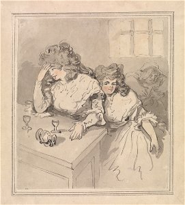 Thomas Rowlandson - Two Girls Tippling - Google Art Project