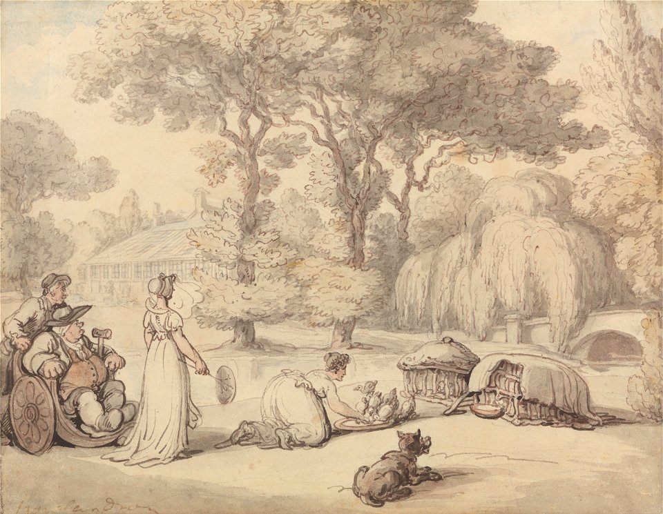 Thomas Rowlandson - Feeding the Ducklings - Google Art Project