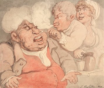 Thomas Rowlandson - Taunting with Smoke from a Pipe - Google Art Project. Free illustration for personal and commercial use.