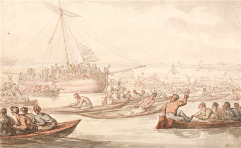 Thomas Rowlandson - The Annual Sculling Race for Doggett's Coat and Badge - Google Art Project