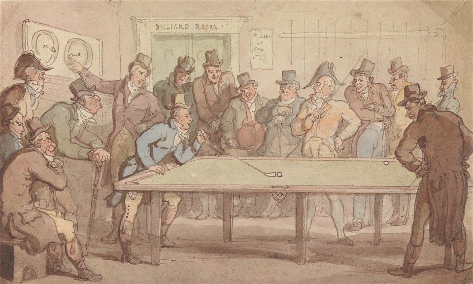 Thomas Rowlandson - The Billiard Room - Google Art Project