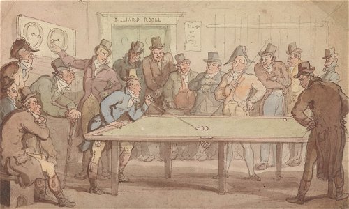 Thomas Rowlandson - The Billiard Room - Google Art Project