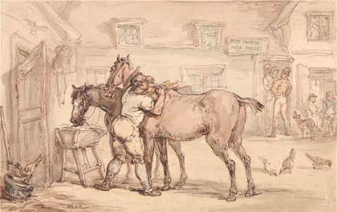 Thomas Rowlandson - A Livery Stable - Google Art Project