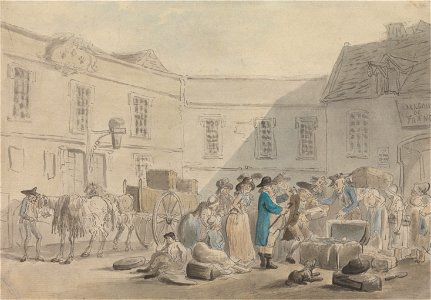 Thomas Rowlandson - Customs House at Boulogne - Google Art Project. Free illustration for personal and commercial use.