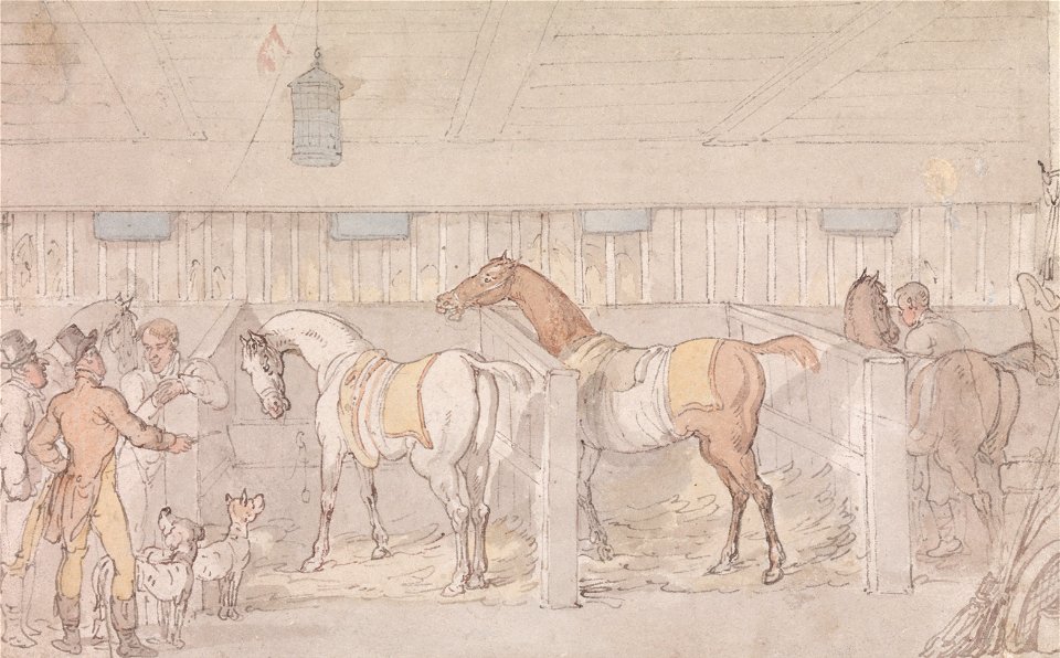 Thomas Rowlandson - Interior of a Stable - Google Art Project