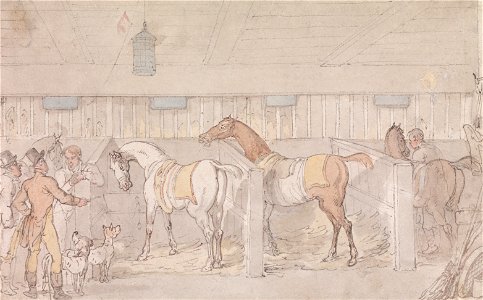 Thomas Rowlandson - Interior of a Stable - Google Art Project