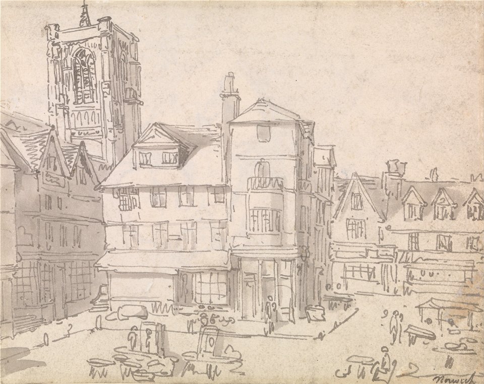 Thomas Rowlandson - Norwich Market Place - Google Art Project