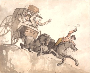 Thomas Rowlandson - The Runaway Coach - Google Art Project. Free illustration for personal and commercial use.