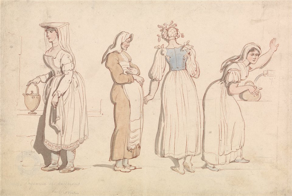 Thomas Rowlandson - Four Women at a Well in Rome - Google Art Project
