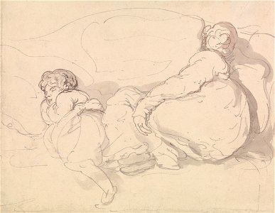 Thomas Rowlandson - Two Sleeping Figures - Google Art Project. Free illustration for personal and commercial use.