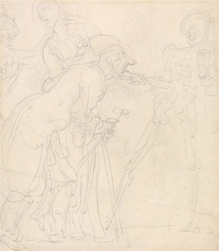 Thomas Rowlandson - An Old Man Taunted by Death - Google Art Project